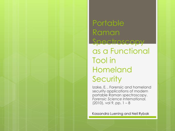 portable raman spectroscopy as a functional tool in homeland security