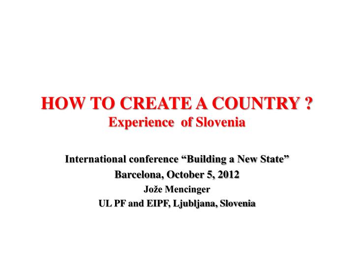how to create a country experience of slovenia