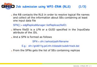 Job submission using WP2-ERM (RLS)	(1/3)