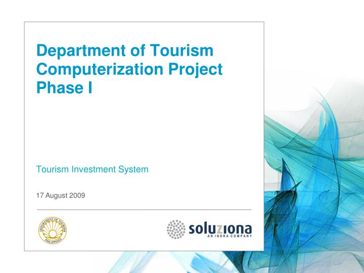department of tourism computerization project phase i