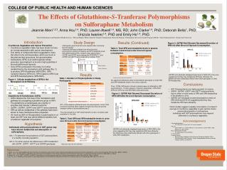 The Effects of Glutathione- S -Tranferase Polymorphisms on Sulforaphane Metabolism