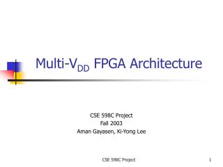 Multi-V DD FPGA Architecture