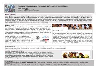Agency and Human Development under Conditions of Social Change Expert Workshop