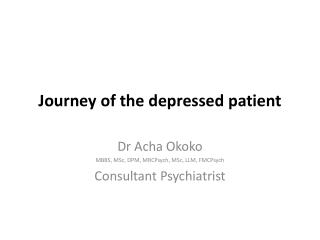 Journey of the depressed patient