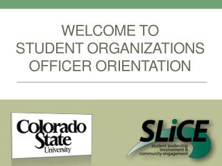 Welcome to Student Organizations Officer orientation