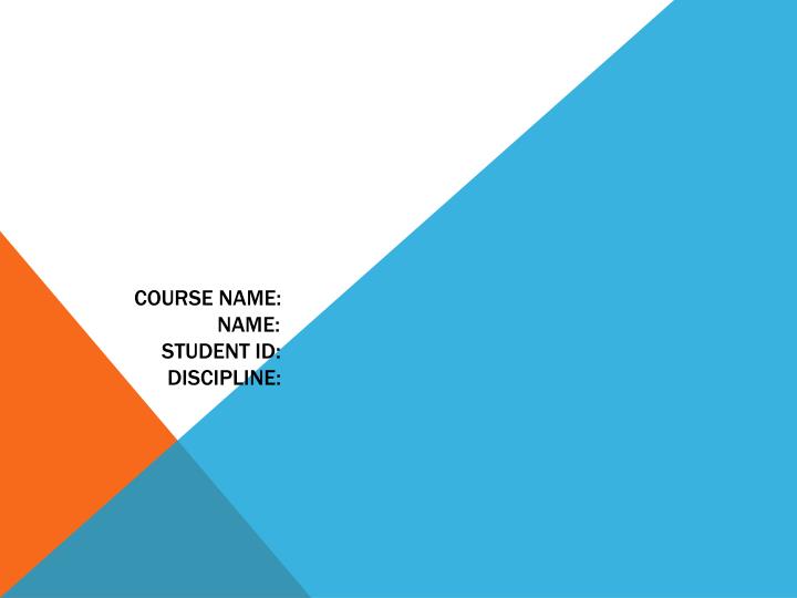 course name name student id discipline
