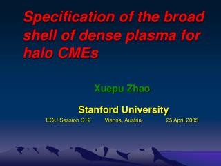 Specification of the broad shell of dense plasma for halo CMEs