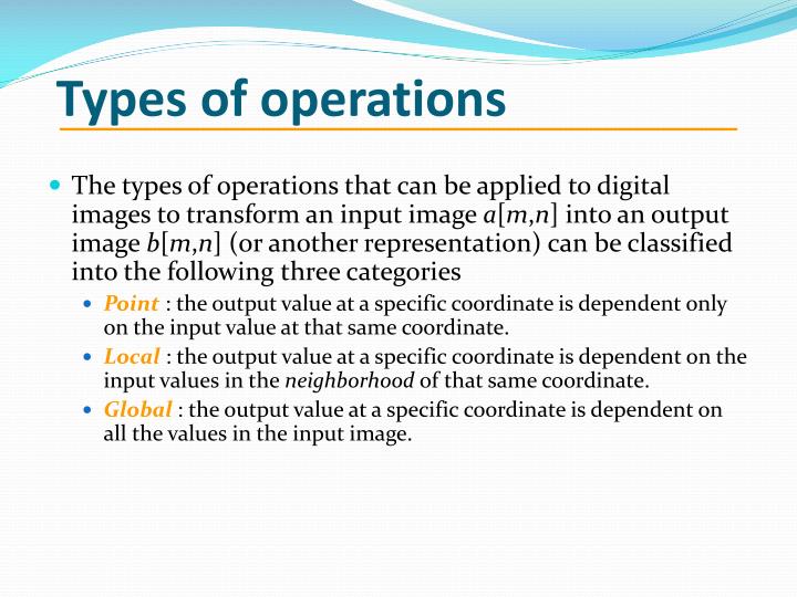 types of operations