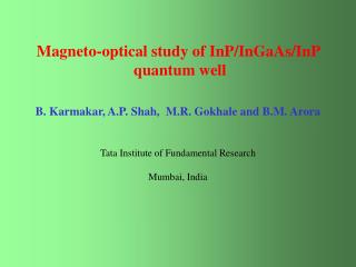 Magneto-optical study of InP/InGaAs/InP quantum well