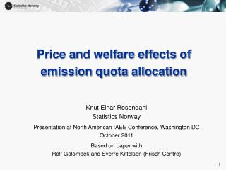 Price and welfare effects of emission quota allocation