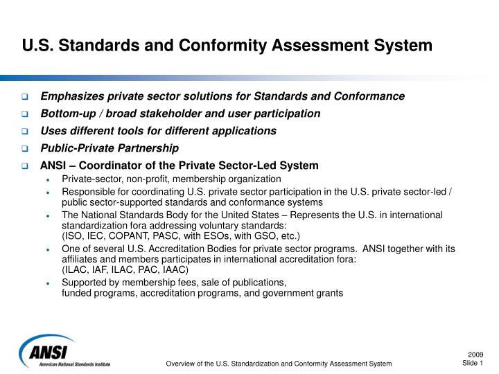 u s standards and conformity assessment system