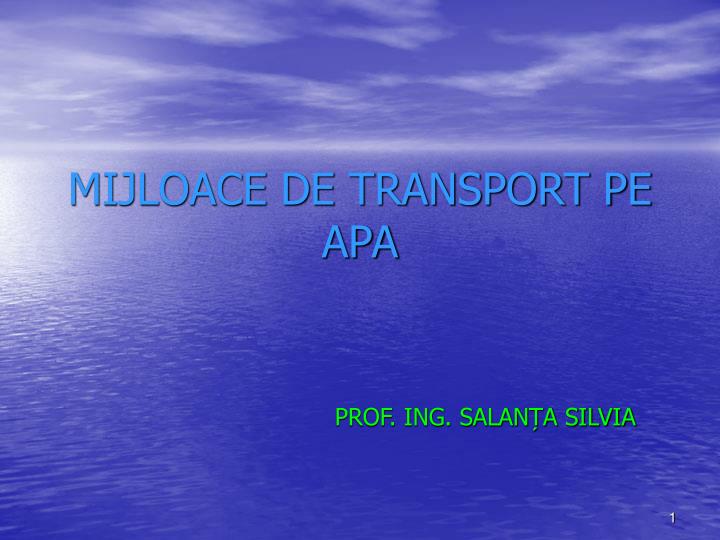 mijloace de transport pe apa