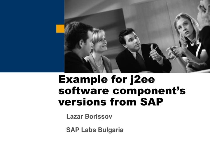 example for j2ee software component s versions from sap