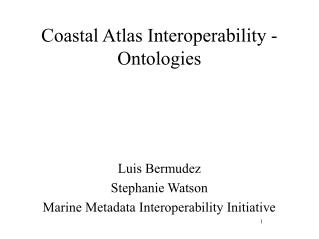 Coastal Atlas Interoperability - Ontologies