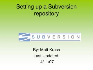 Setting up a Subversion repository