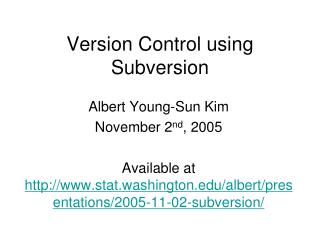 Version Control using Subversion