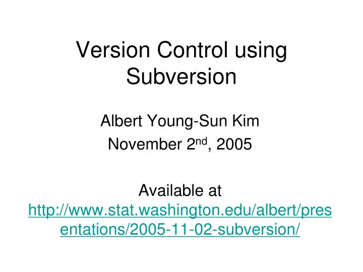 version control using subversion