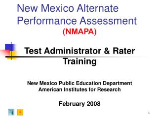 New Mexico Alternate Performance Assessment