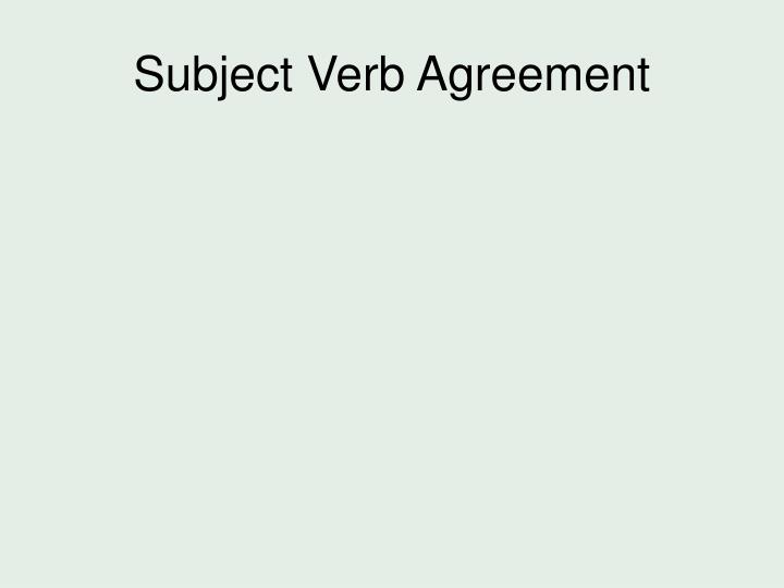 subject verb agreement