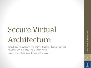Secure Virtual Architecture