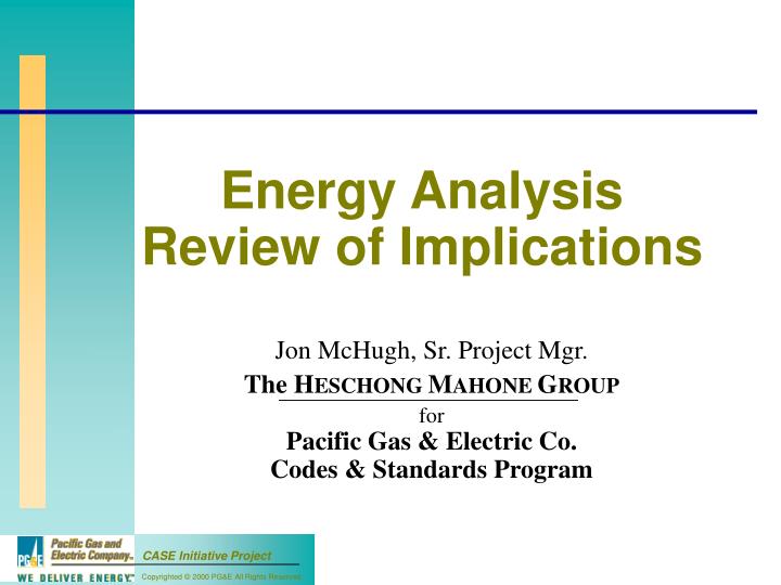energy analysis review of implications