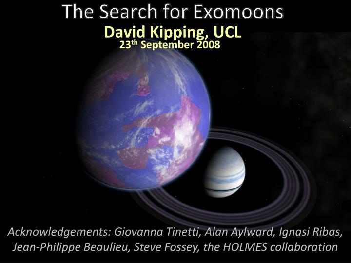 the search for exomoons