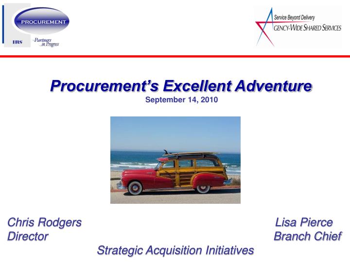 procurement s excellent adventure september 14 2010