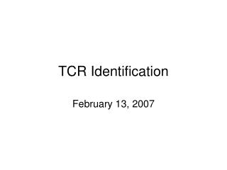 TCR Identification