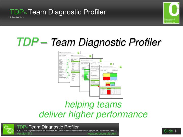 tdp team diagnostic profiler