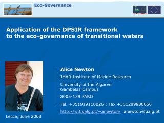 Application of the DPSIR framework to the eco-governance of transitional waters