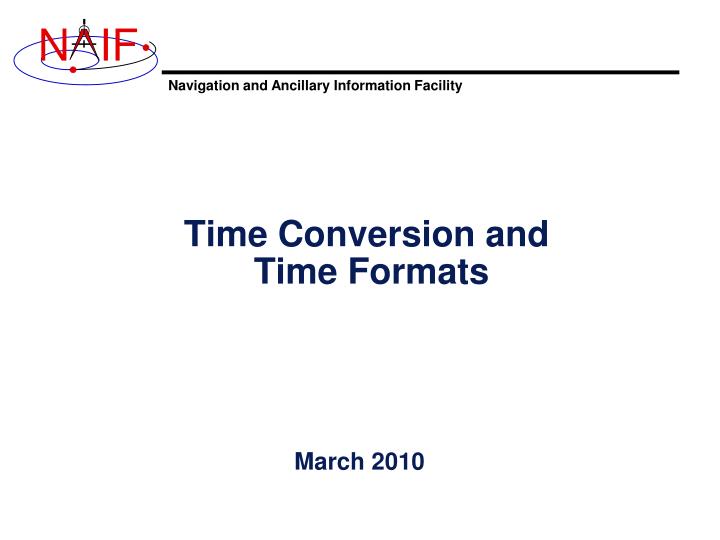 time conversion and time formats