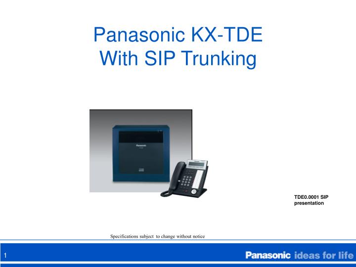 panasonic kx tde with sip trunking