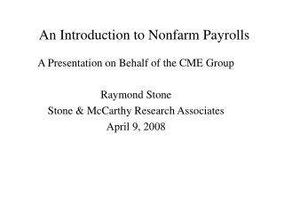 An Introduction to Nonfarm Payrolls