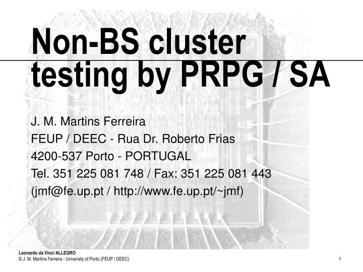 non bs cluster testing by prpg sa
