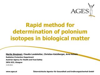 Rapid method for determination of polonium isotopes in biological matter