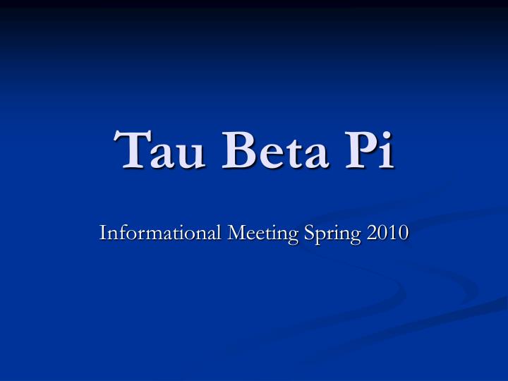 tau beta pi