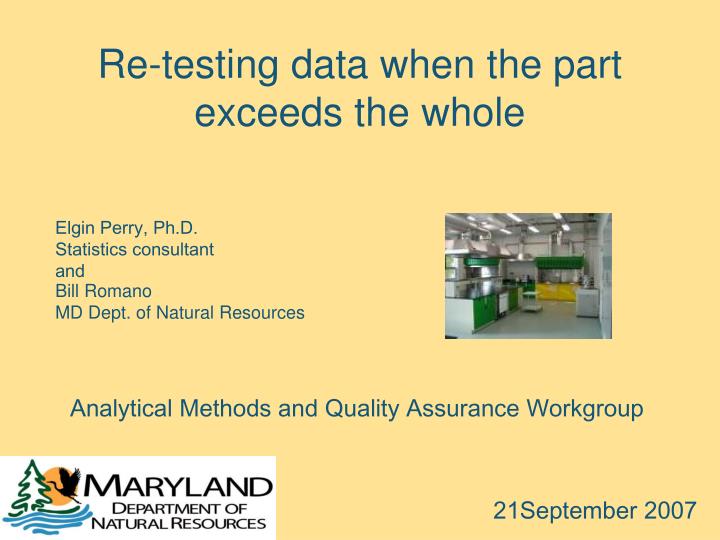re testing data when the part exceeds the whole