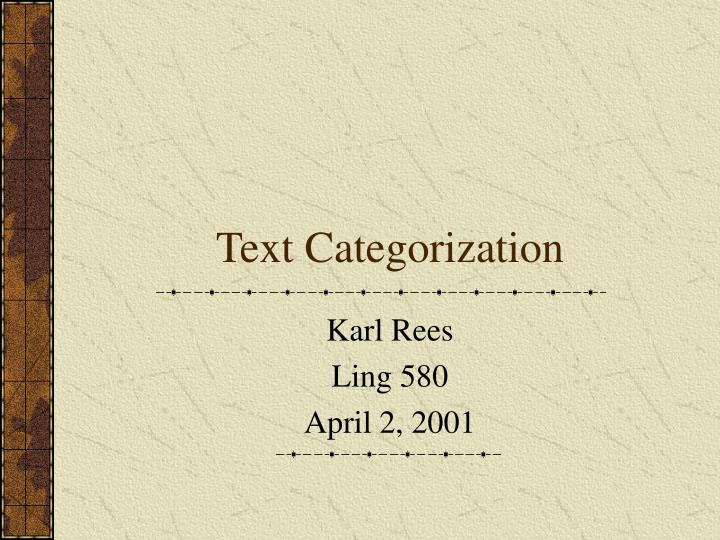 text categorization