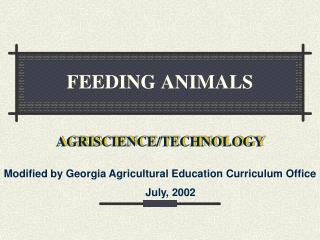 FEEDING ANIMALS