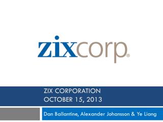 Zix CORPORATION October 15, 2013