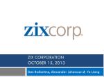 Zix CORPORATION October 15, 2013 - slide 1