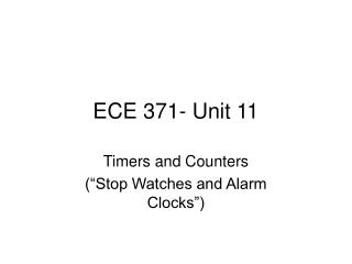 ECE 371- Unit 11