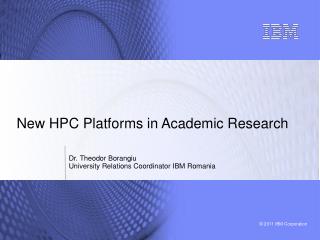 2 011 Highlights in HPC for Academia