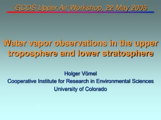 GCOS Upper Air Workshop, 22 May 2006