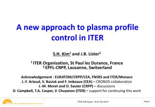 A new approach to plasma profile control in ITER