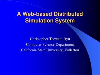 A Web-based Distributed Simulation System