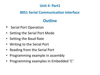 Unit 4- Part1 8051 Serial Communication Interface
