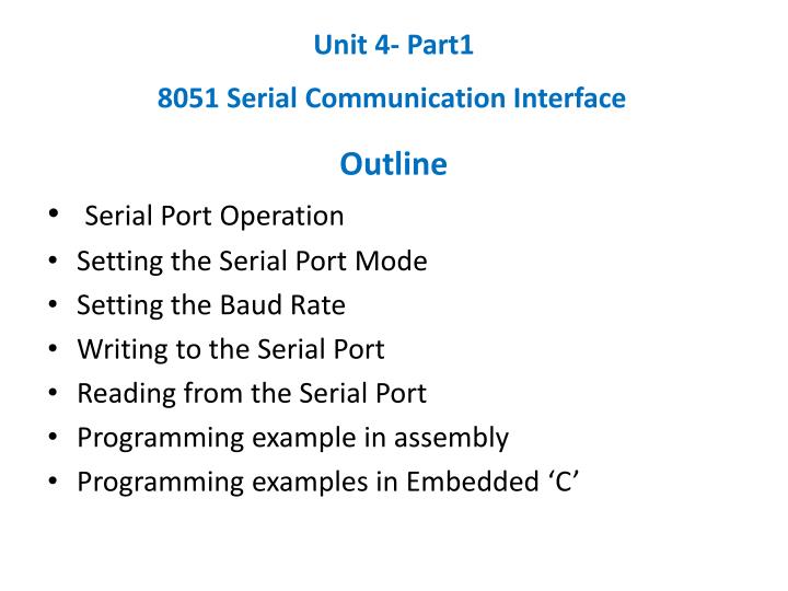 unit 4 part1 8051 serial communication interface