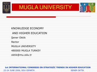 MUGLA UNIVERSITY