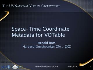 Space-Time Coordinate Metadata for VOTable
